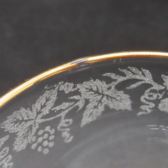 Set of 2, Bartlett Collins Decoration 806 Clear (Gold Trim), Footed Dessert Bowl - Picture 8 of 9